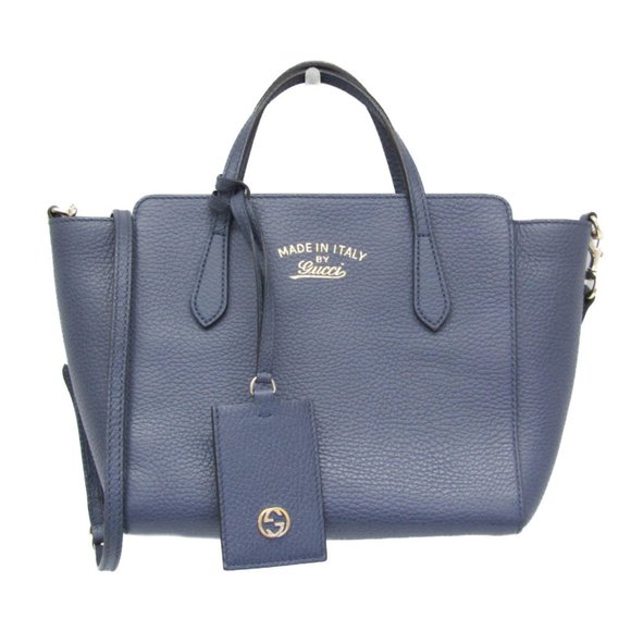 Gucci Gucci Swing 368827 Women's Leather Handbag,Shoulder Bag Blue - Picture 1 of 16